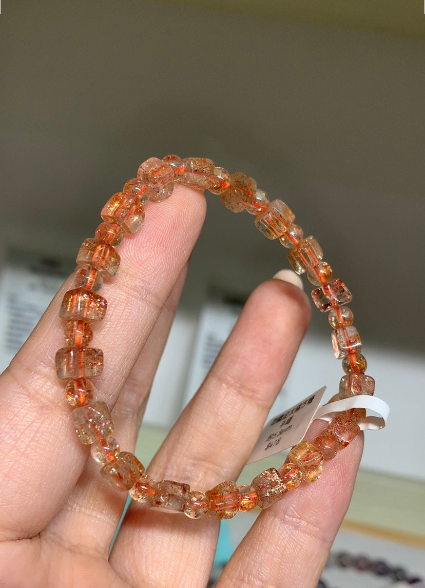 透體金太陽方糖手鏈 7.5mm
