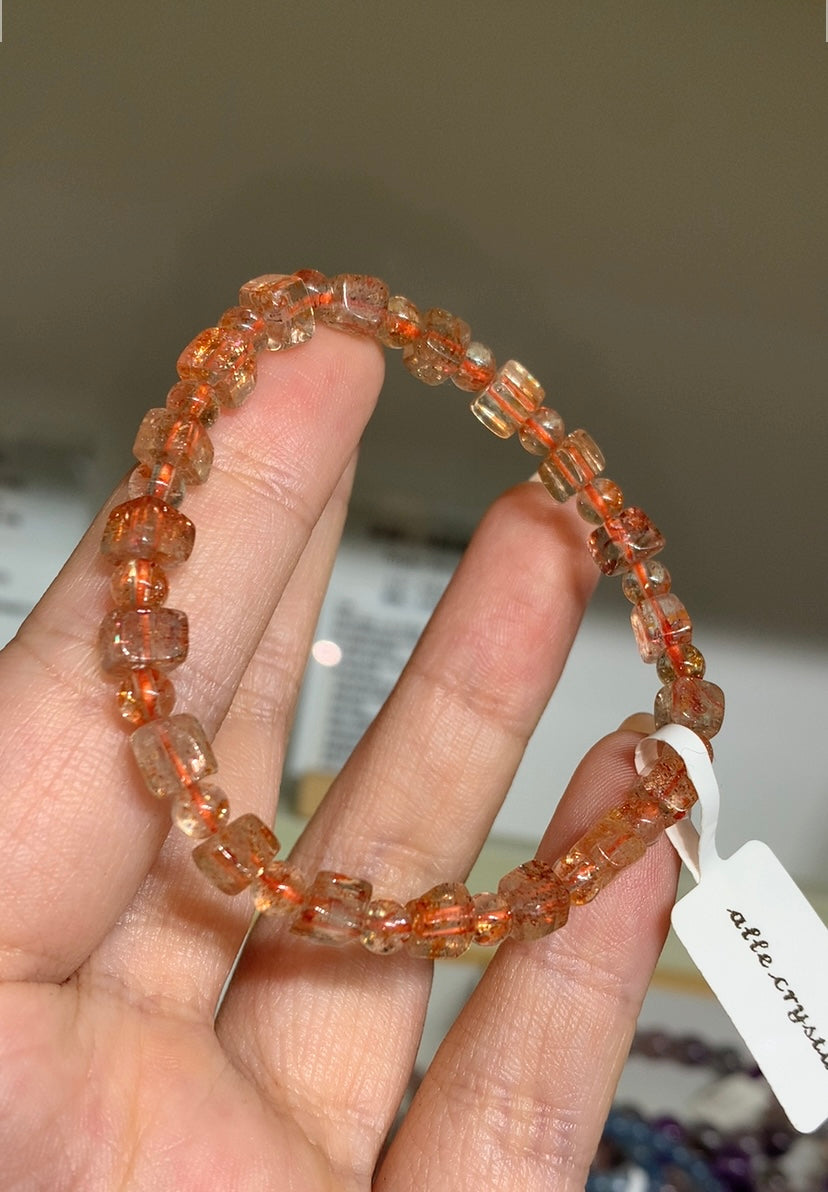 透體金太陽方糖手鏈 7.5mm