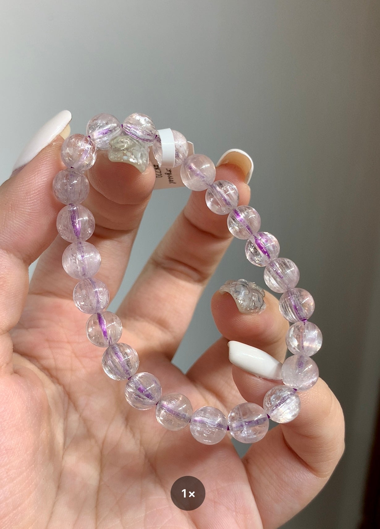 高品冰種拉絲紫鋰輝 8mm