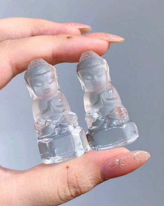 白水晶佛像擺件