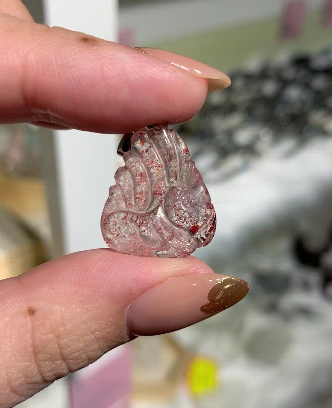 ❤️超綺麗　九尾狐 ✴️ ヒラー入り透明感拔群　高品質　ヒマラヤ　水晶　カービング スーパーセブン 九尾の狐 #1 – alle.crystal