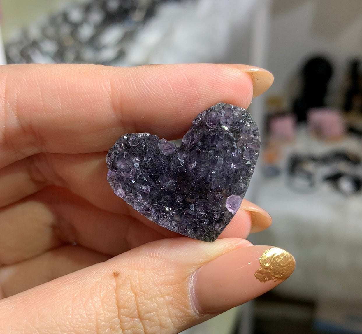 Amethyst Cluster Heart #42