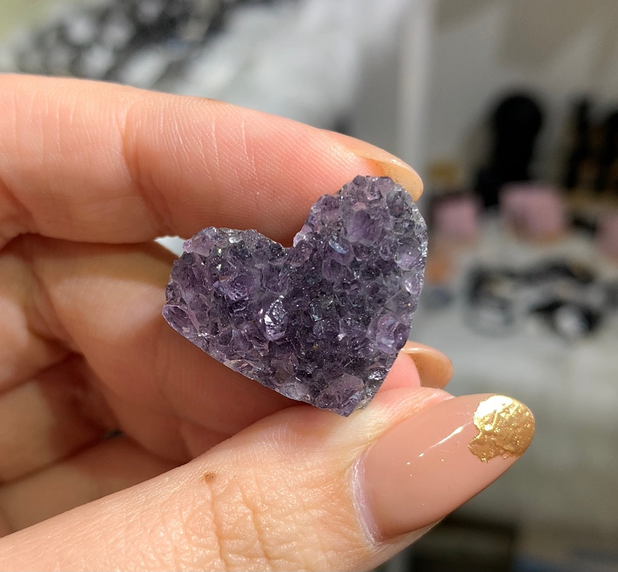 Amethyst Cluster Heart #43