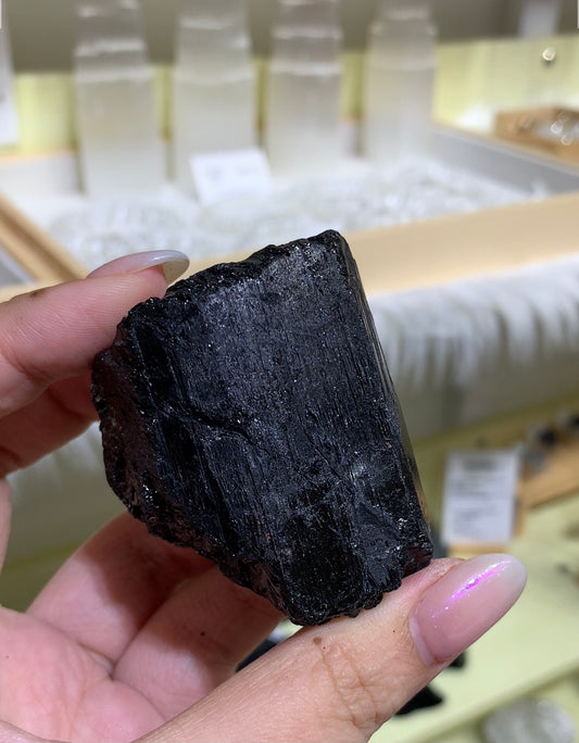 Black tourmaline rough #28