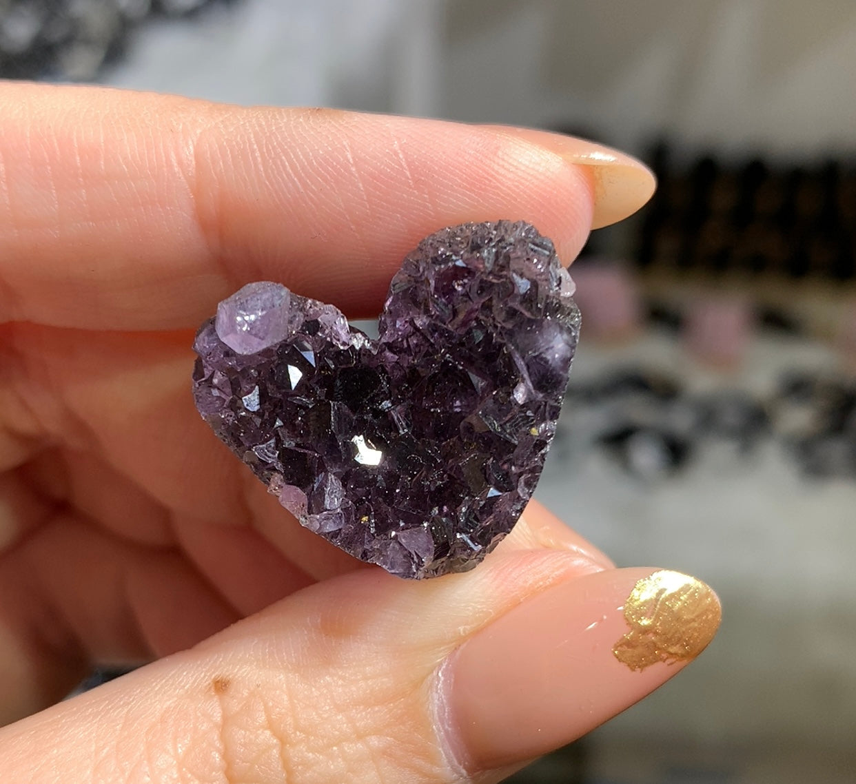 Amethyst Cluster Heart #46