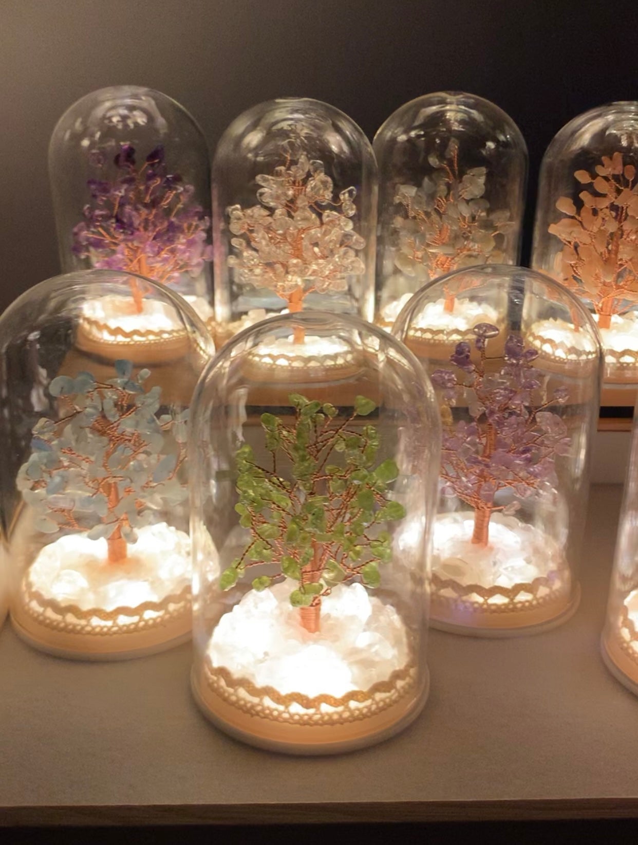 小夜燈水晶樹(有蓋)L Size