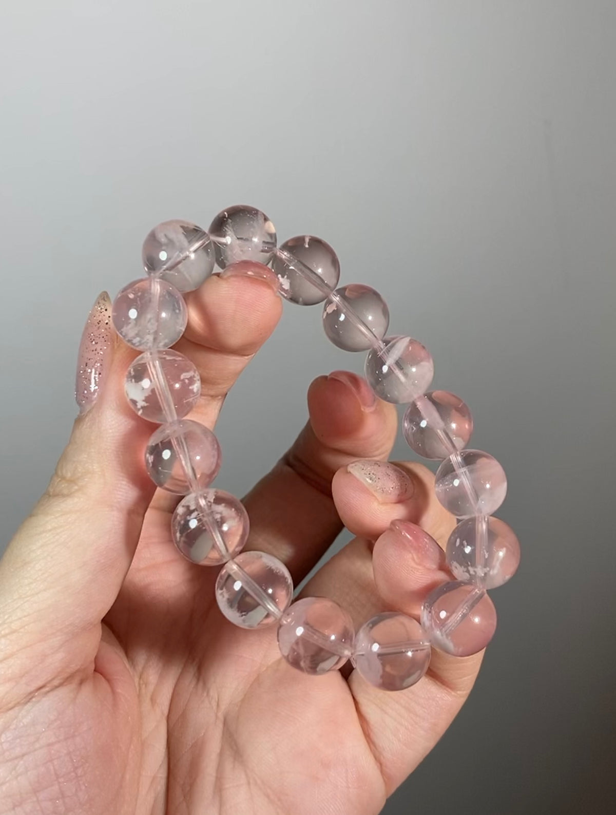 高品粉晶底雪花幽靈 11.6mm