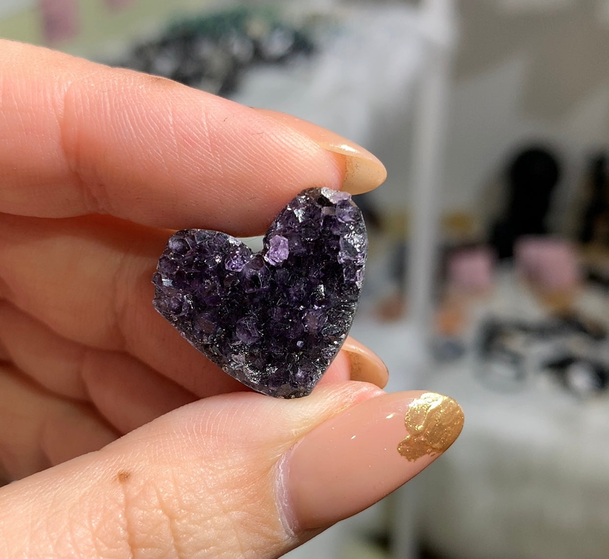 Amethyst Cluster Heart #12