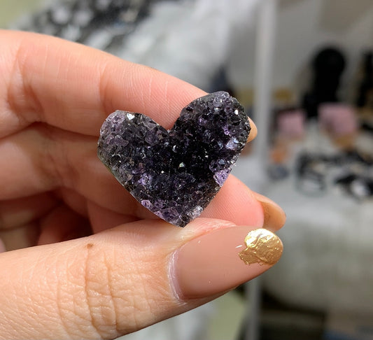 Amethyst Cluster Heart #19