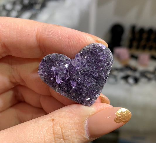 Amethyst Cluster Heart #25