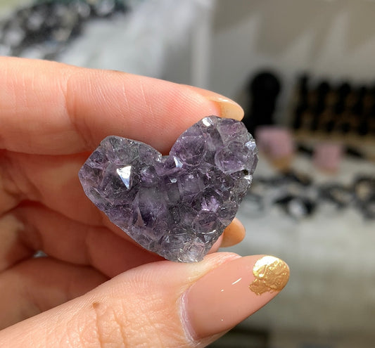 Amethyst Cluster Heart #36