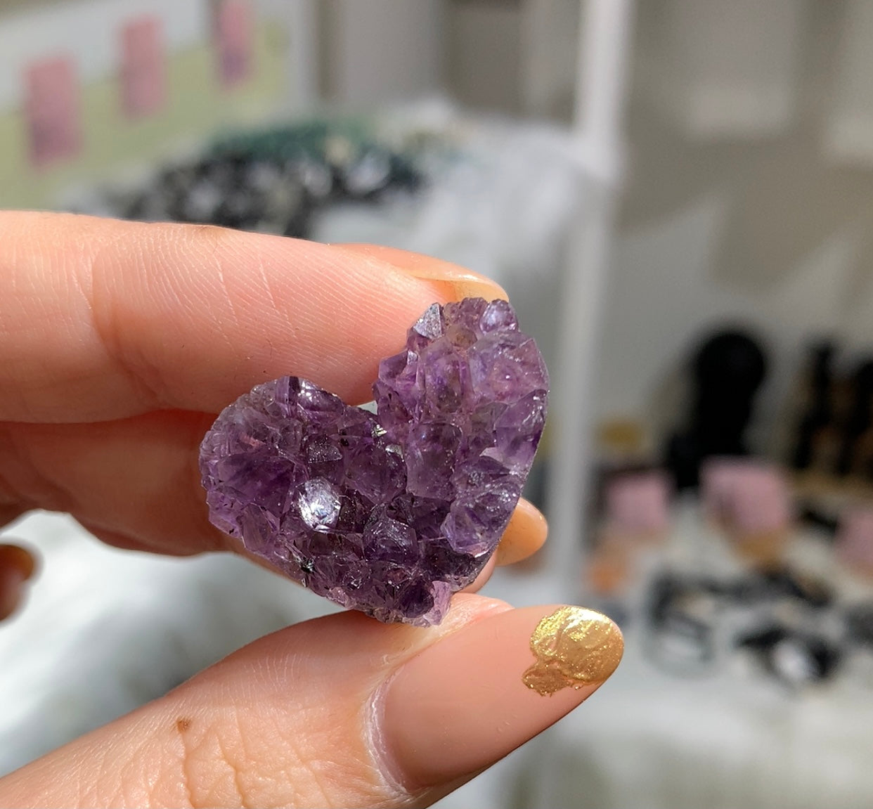 Amethyst Cluster Heart #38