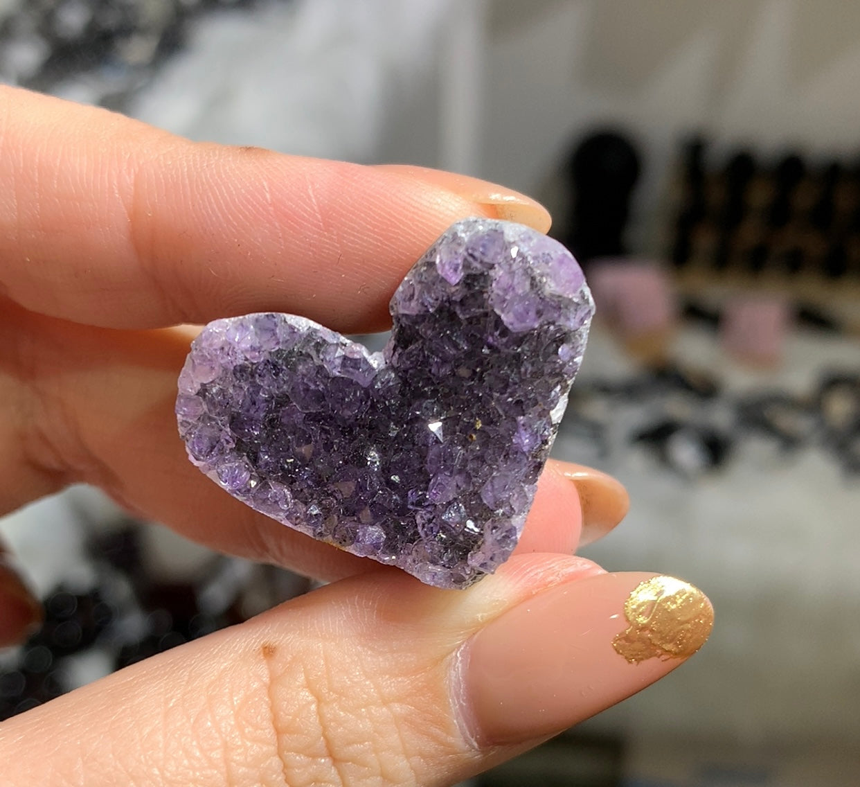 Amethyst Cluster Heart #9