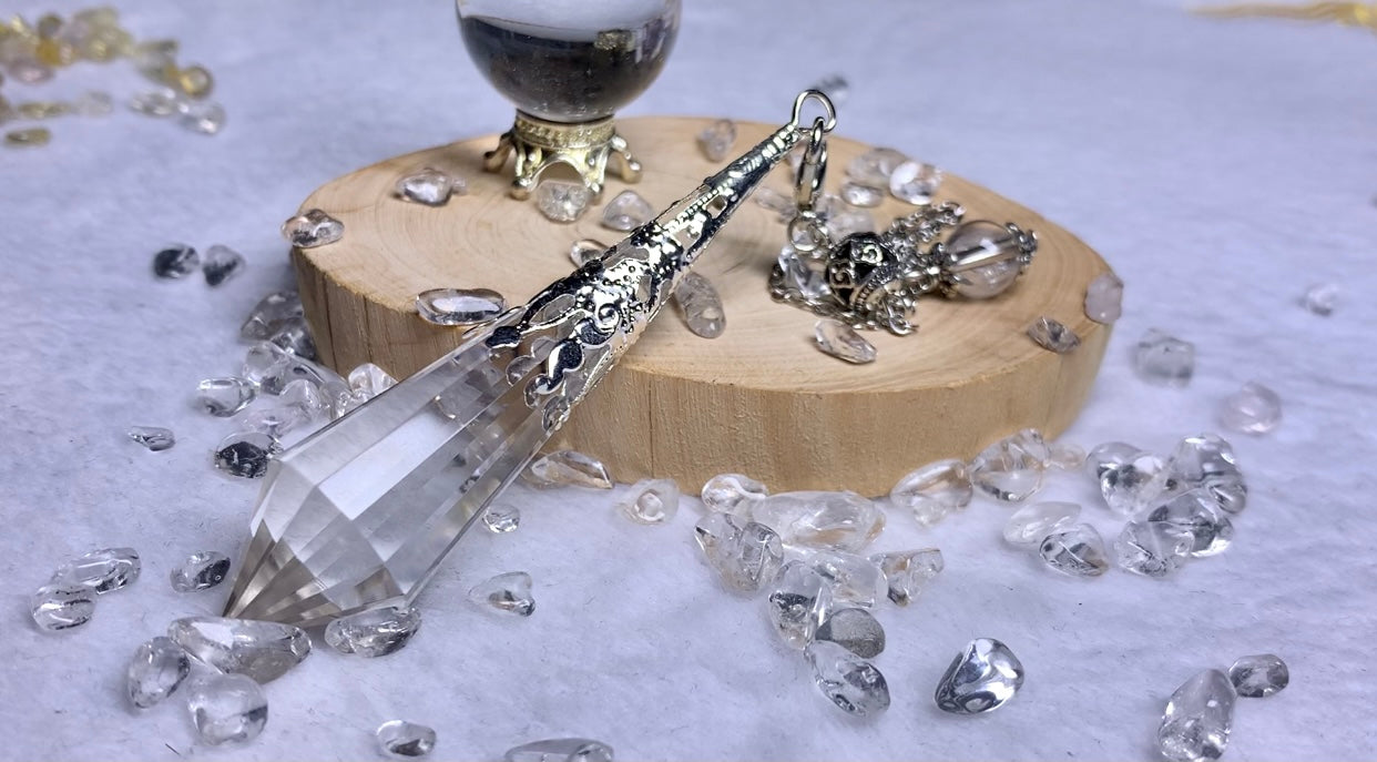 white crystal pendulum