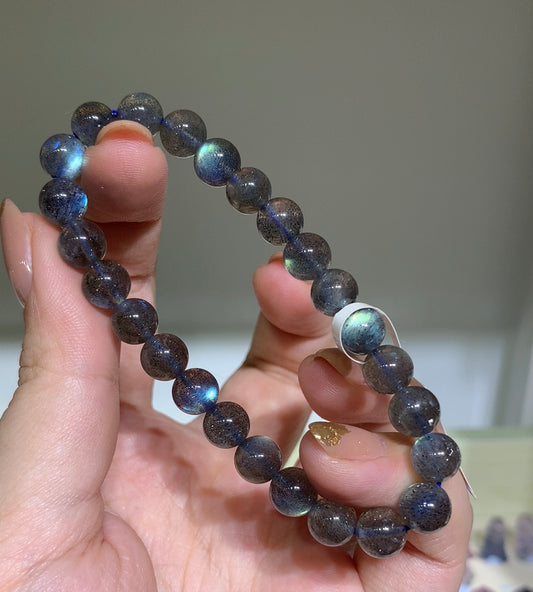 Dark gray body labradorite 7.8mm