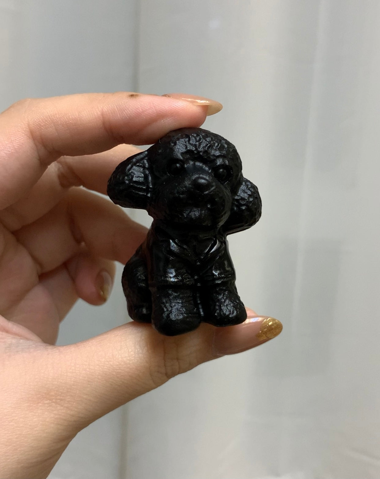 Obsidian Ornament - Poodle Dog