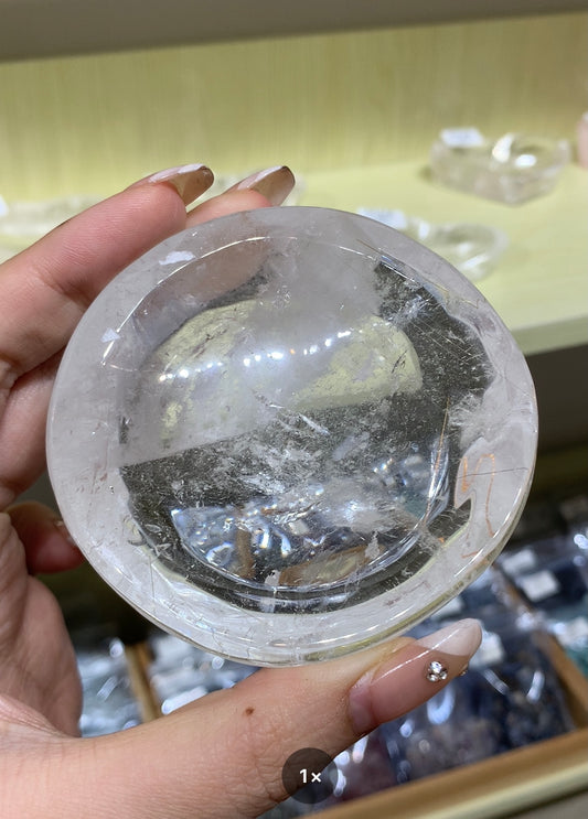 高品白水晶圓碗(小）